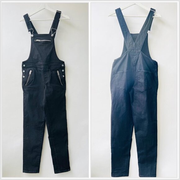 ❤️ AllSaints Women Dungarees denim overalls, black, Size 25 - Picture 11 of 11